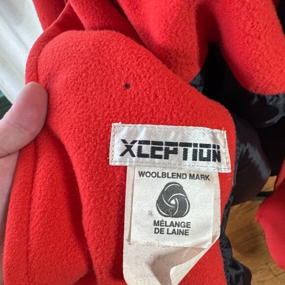 Vintage 80s coat, red, wool, nylon, cachemire, attached scarf, size 16/18 (L/XL) - Picture 11 of 16